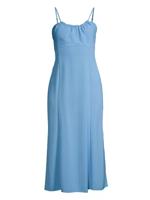 Scoopneck Crepe Midi-Dress