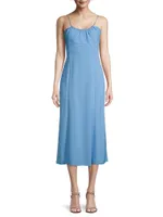 Scoopneck Crepe Midi-Dress