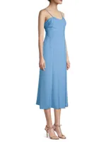 Scoopneck Crepe Midi-Dress