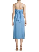 Scoopneck Crepe Midi-Dress