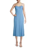 Scoopneck Crepe Midi-Dress