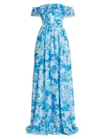 Adeline Floral Chiffon Maxi Dress