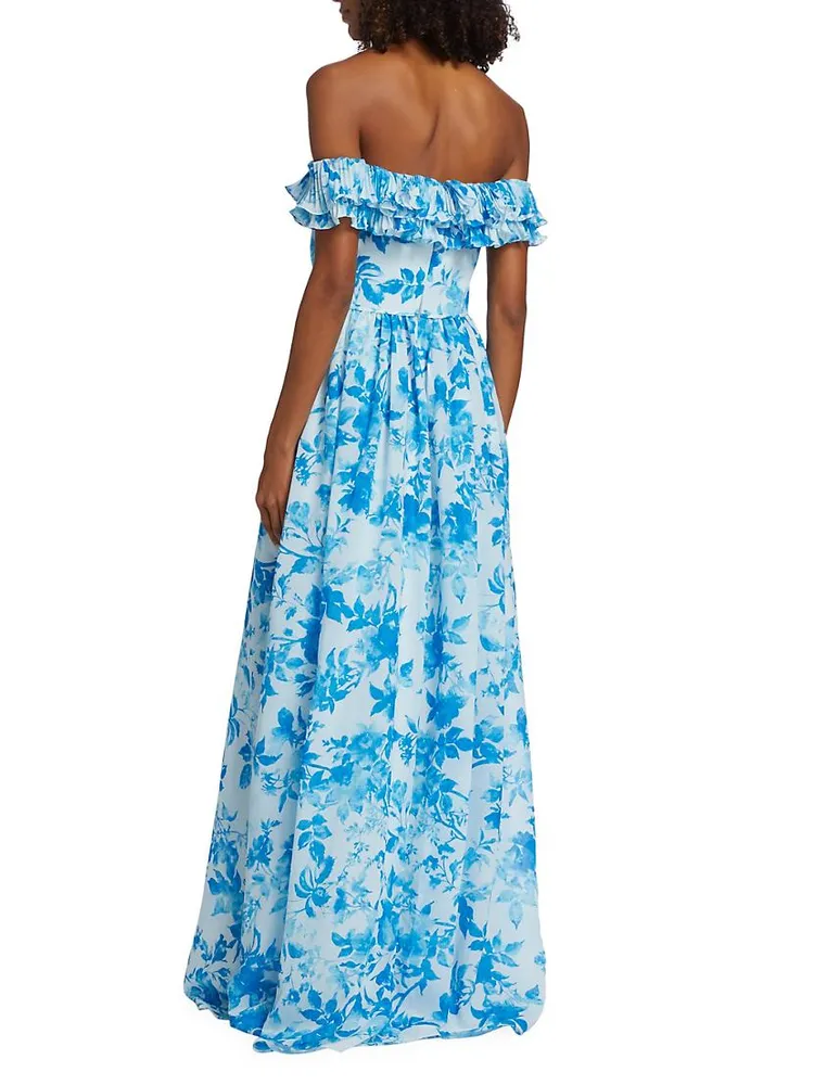 Adeline Floral Chiffon Maxi Dress