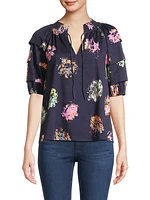 Bright Spot Ruffled Petite Blouse