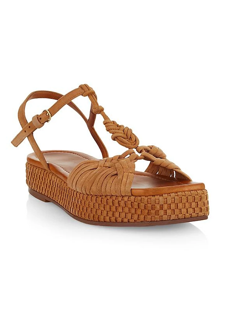 Shayna Macrame Suede Platform Sandals