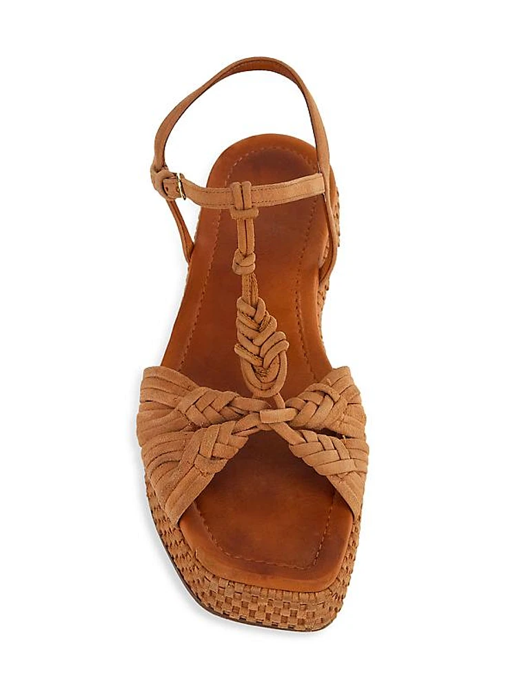 Shayna Macrame Suede Platform Sandals