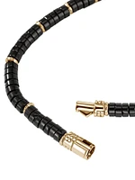 Thailand 14K Gold & Black Onyx Heishi Beaded Bracelet