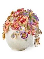 Flora & Fauna Oliver Skull & Flowers Figurine