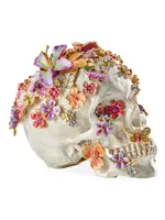 Flora & Fauna Oliver Skull & Flowers Figurine