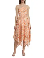 Everly Floral Cotton-Blend Handkerchief Dress