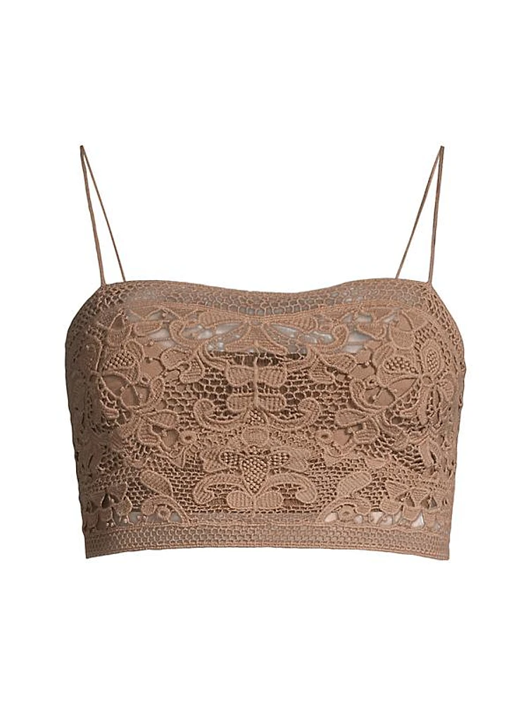 Lyra Cotton-Lace Bralette Top