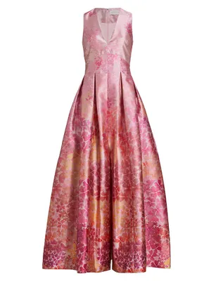 Brooke Printed Mikado Gown