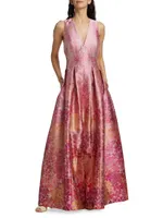 Brooke Printed Mikado Gown