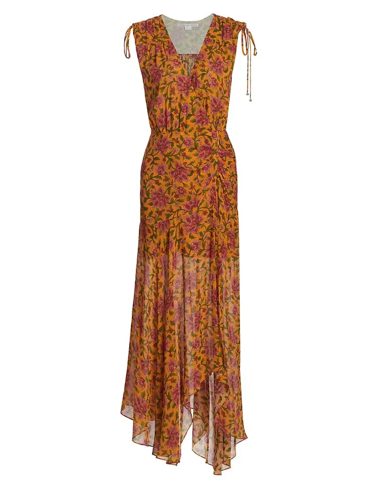 Dovima Asymmetric Floral Maxi Dress