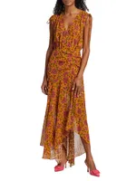 Dovima Asymmetric Floral Maxi Dress