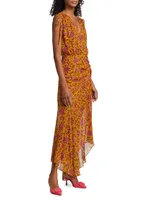 Dovima Asymmetric Floral Maxi Dress