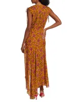 Dovima Asymmetric Floral Maxi Dress