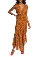 Dovima Asymmetric Floral Maxi Dress