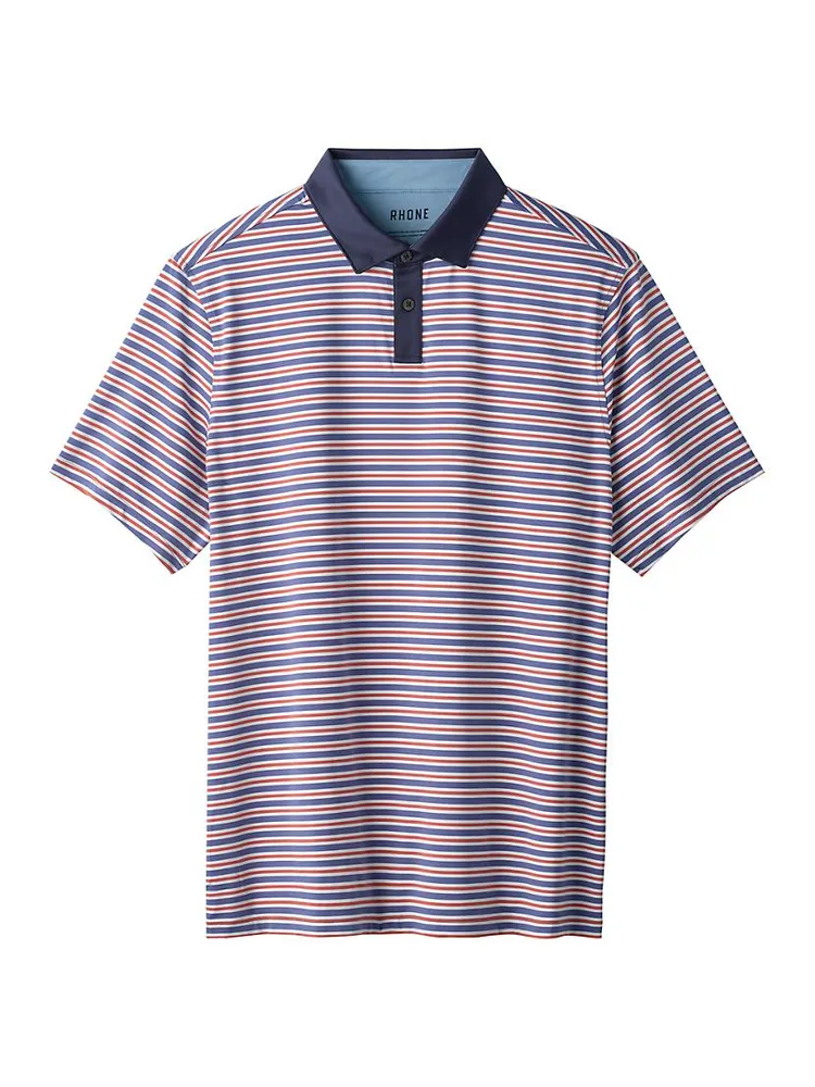 Golf Sport Striped Polo Shirt