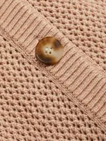Pointelle-Knit Argyle Cardigan