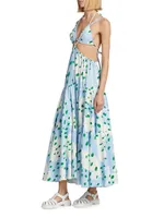 Floral Strappy Cut-Out Maxi Dress