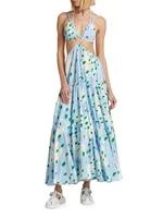 Floral Strappy Cut-Out Maxi Dress