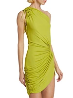 Draped One-Shoulder Minidress