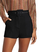 Kasey Belted High-Rise Shorts