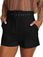 Kasey Belted High-Rise Shorts