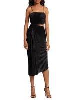 Fayeth Pleated Cut-Out Midi-Dress