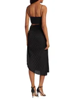 Fayeth Pleated Cut-Out Midi-Dress