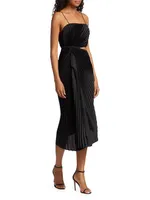 Fayeth Pleated Cut-Out Midi-Dress