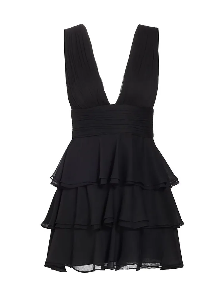 Holly Plunge Ruffle Minidress