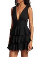 Holly Plunge Ruffle Minidress