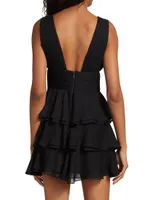 Holly Plunge Ruffle Minidress