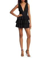 Holly Plunge Ruffle Minidress