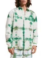 Tie-Dye Linen Button-Front Shirt