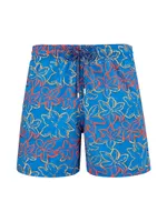 Floral-Embroidered Swim Shorts