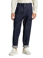 Pleated Western Denim Pants