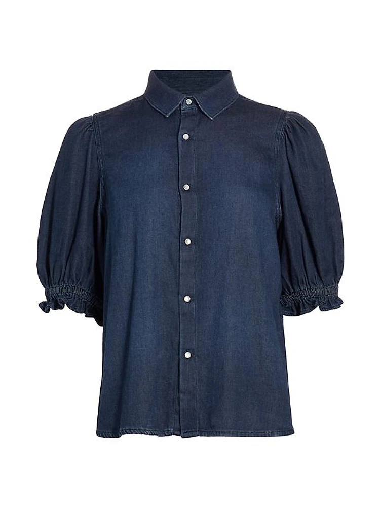 Honey Denim Puff-Sleeve Shirt