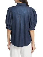 Honey Denim Puff-Sleeve Shirt