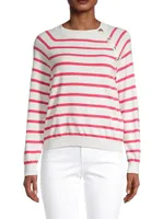 Striped Buttoned Knit Top