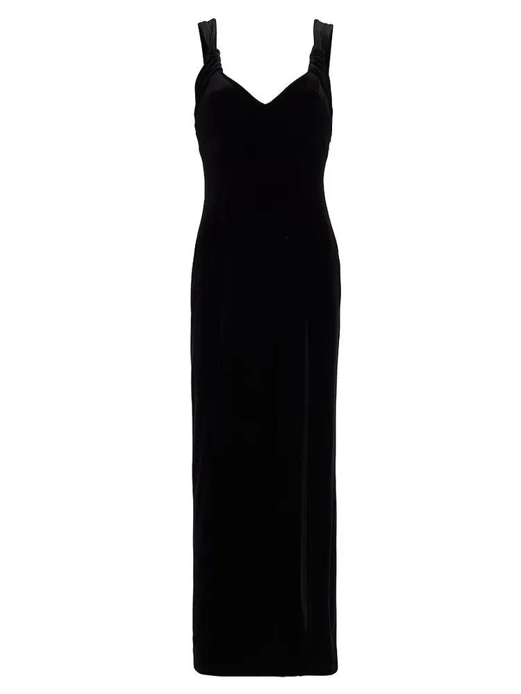 Liza Velvet Slit Maxi Dress