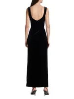 Liza Velvet Slit Maxi Dress