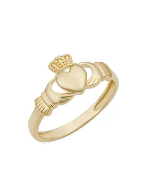 14K Yellow Gold Claddagh Ring