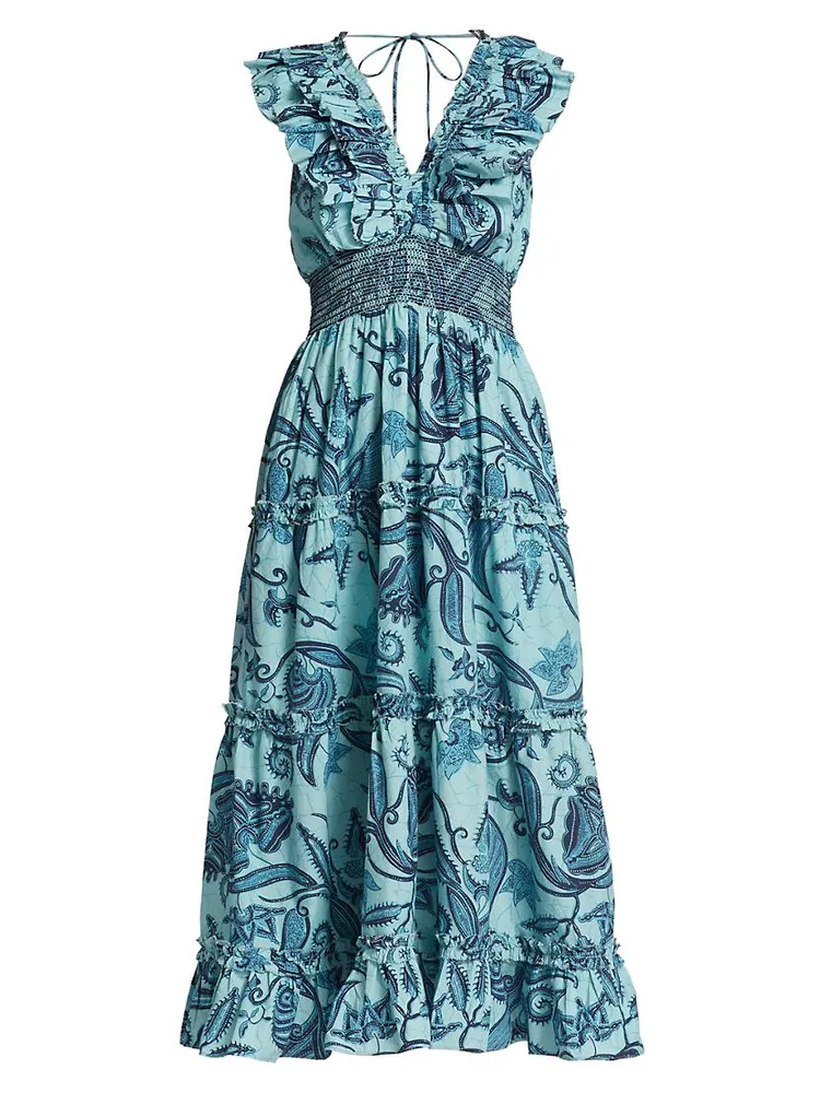 Azalea Paisley Cotton Midi Dress