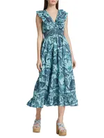 Azalea Paisley Cotton Midi Dress