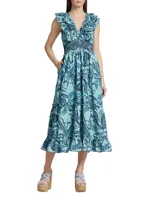 Azalea Paisley Cotton Midi Dress