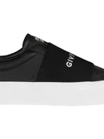 City Court Elastic & Leather Sneakers
