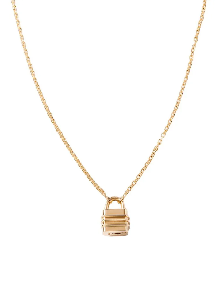 Unisex ORIGINALS Liberte 14K Yellow Gold Lock Necklace